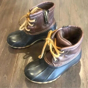 Sperry Saltwater Duck Boots, waterproof, side zipper, lace up - 7 baby
